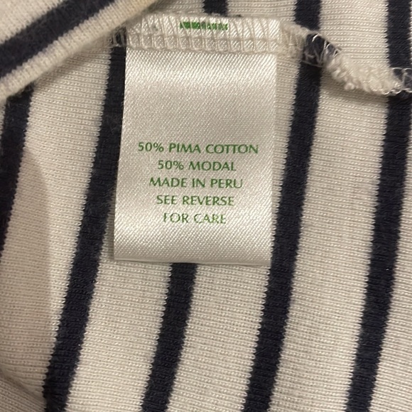 Lilly Pulitzer Top White & Navy Striped 3/4 Sleeves Size L - Picture 12 of 12